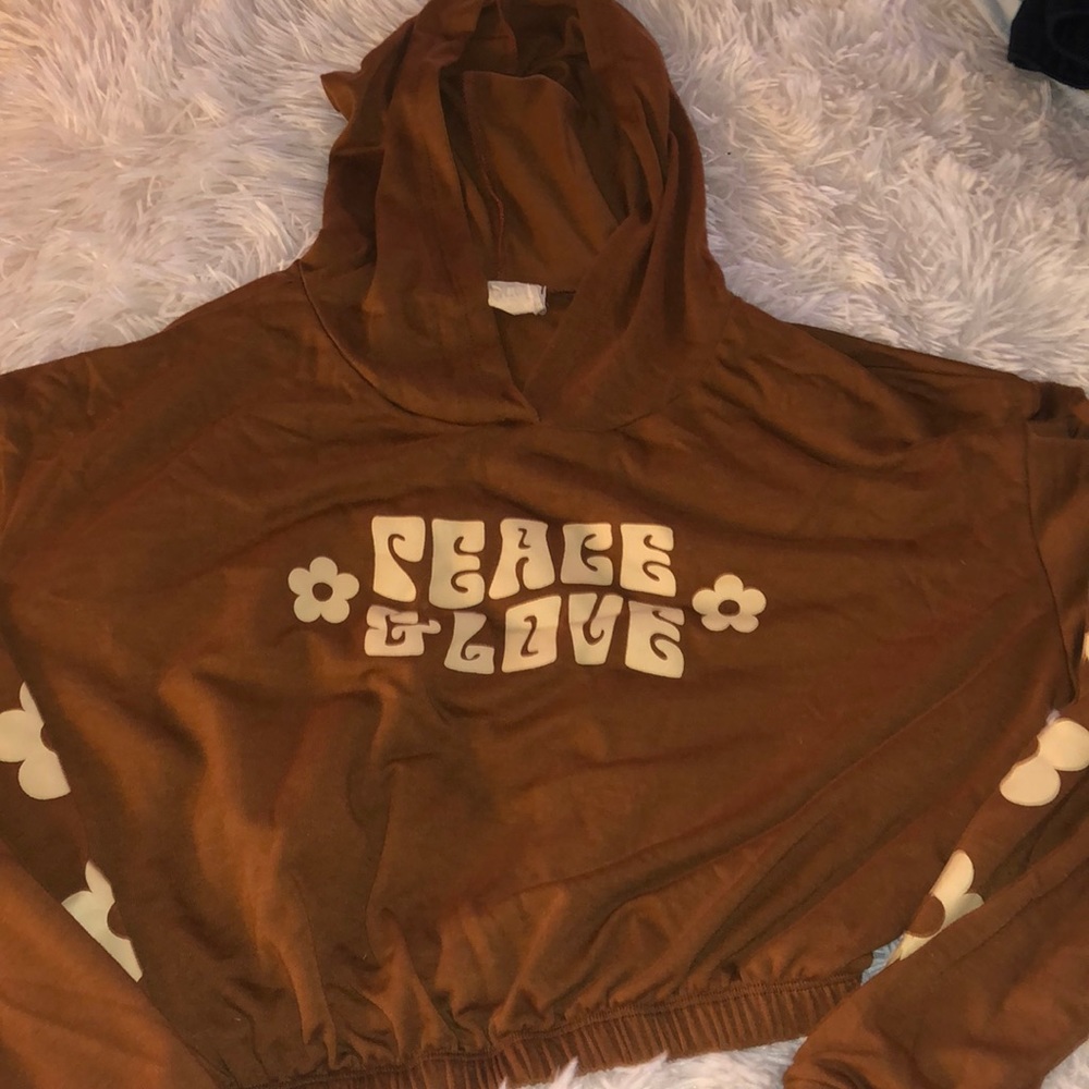 Long sleeve crop top with hood